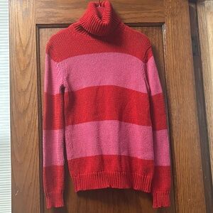 Isaac Mizrahi for Target Women’s Red & Pink Striped Turtleneck Sweater XS